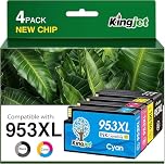 KINGJET 953XL Ink Cartridges Multipack New Chip Remanufactured for HP 953 XL Ink Cartridges Compatible with OfficeJet Pro 7720 7740 8710 8218 8715 8718 8719 8720 8725 8728 8730 8740 7730 8210 Printer