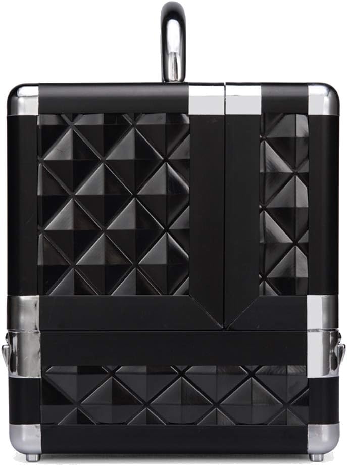 Portable Cosmetic Case Multi-Layer Double Open Aluminum Alloy Large Nail Makeup Storage Box