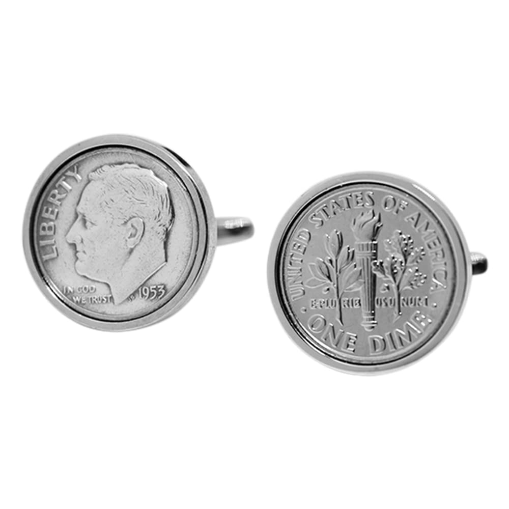 Amazon | WorldcoinCufflinks カフリンクス ロジウムメッキ 68歳の誕生