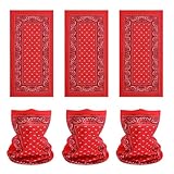 Paisley Gator Masks Tube Bandanas Red Outdoor Face Mask Seamless Neck Gaiter Buffs High Elastic Multi Headwear Magic Headband Face Cover Balaclava with UV Resistance for Yoga Hiking Running with 6PCS