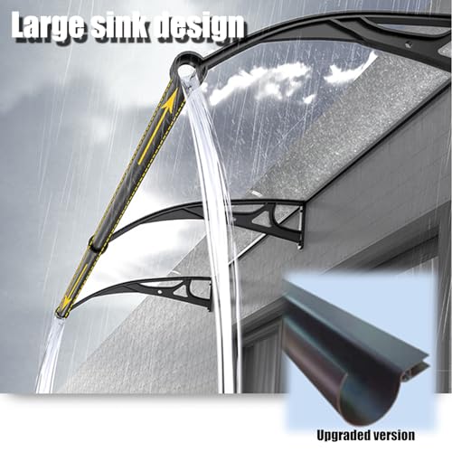 Auvent de porte d'entrée polycarbonate solide protection pluie et neige