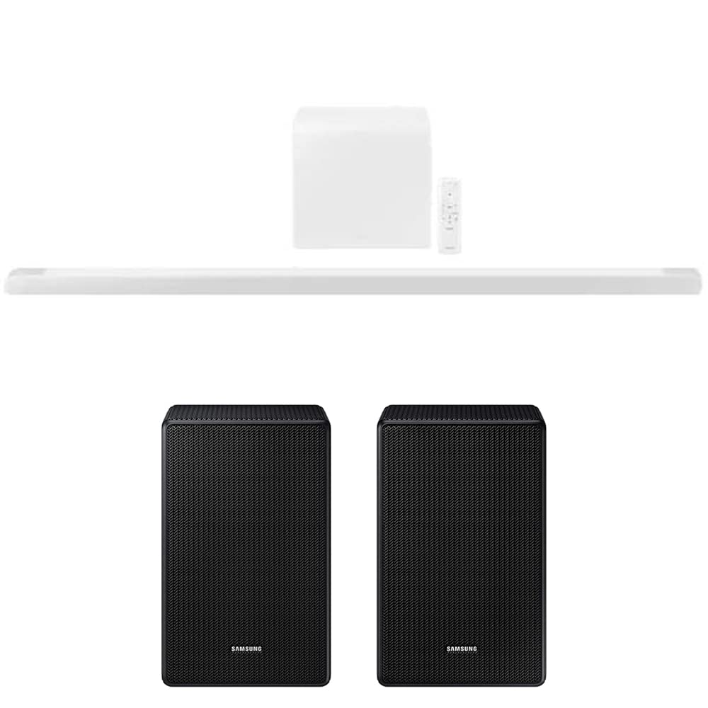 Samsung HW-S801B 3.1.2ch Soundbar w/Wireless Dolby Atmos/DTS:X, White Bundle SWA-9500S Wireless Rear Speaker Kit
