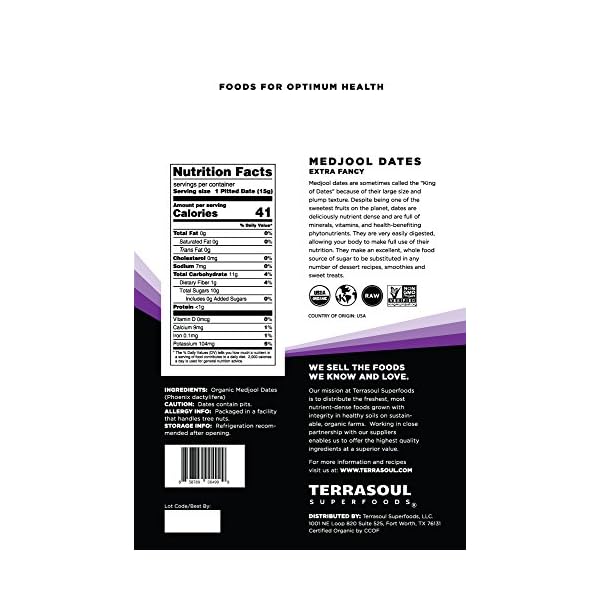 Terrasoul Superfoods Organic Medjool Dates, 2 Lbs - Soft Chewy Texture | Sweet Caramel Flavor | Farm Fresh