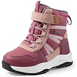 Picture of Harvest Land Kids Winter Boots Waterproof Girls Boys Snow Hiking Outdoor Boots Anti Collision Anti-Skid Mid Ankle Adventure Trekking Shoes Rose 2.5 Little Kid