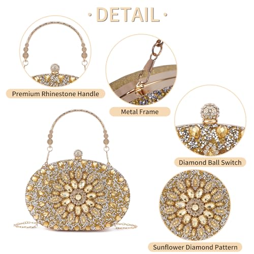 Image of Sparkly Women's Evening Clutch Purses Rhinestone Bag Luxury Handbags For Weddings Formal Prom Party