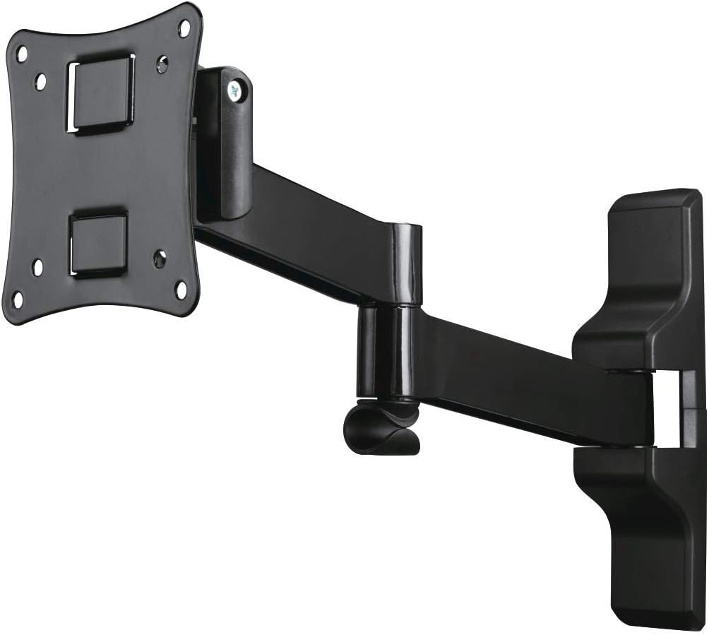 Hama 108723 Fullmotion TV / Monitor Wall Bracket 5 stars, 2 Arms, (fully movable bracket for screens 10-26 inches, VESA up to 100x100, max. 25kg, including Fischer dowels), Black