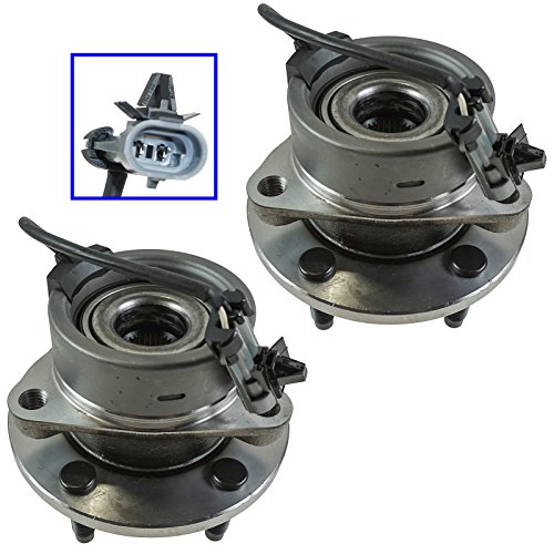 Image of TRQ Front Driver and Passenger Side Wheel Bearing and Hub Assembly Set 2 Piece Compatible with 03-07 Saturn Ion 4 Wheel ABS 5 Lug Wheels 05-10 Chevrolet Cobalt 06-11 HHR 07-09 Pontiac G5