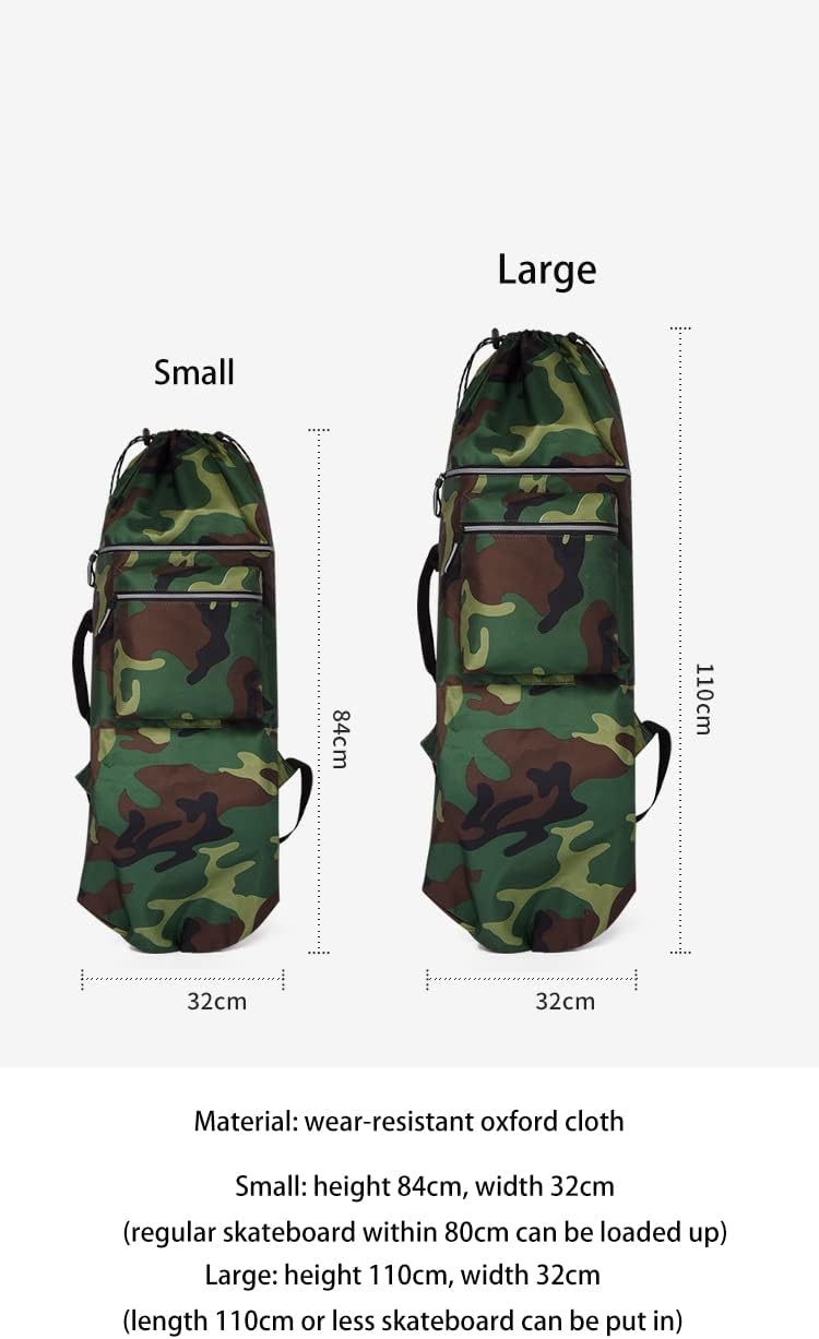 WaterProof Skateboard Backpacks Bag for Men With Adjustable 2 Shoulder Straps Foldable Straps Portable Skateboard Case Universal Street Trend Skate Carry Bags for Travel