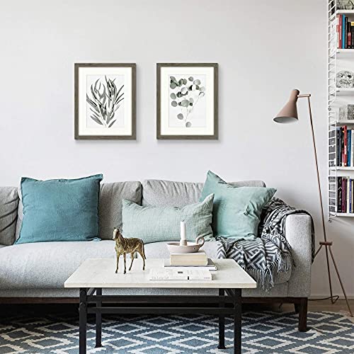 Botanical Leaf Framed Wall Art Set Of 2 Minimalist Nature Plant Leaf Pictures Print With Wooden Frame For Wall Decor 11 X 14 Inch #TOP1