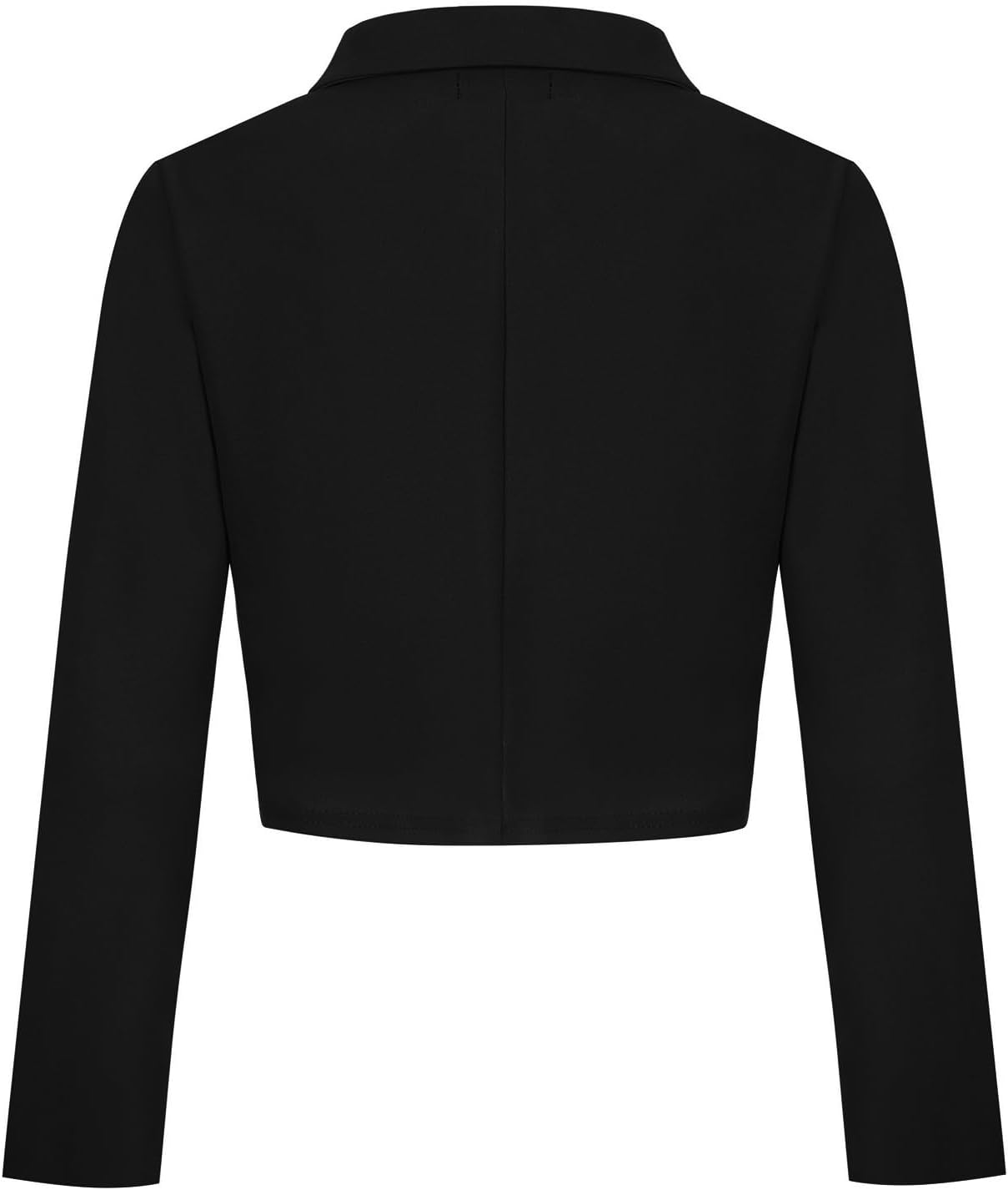 Cropped Blazer for Women Long Sleeve Notch Lapel Button Front Blazers Casual Work Office Cardigan Suit Jacket - Image 3