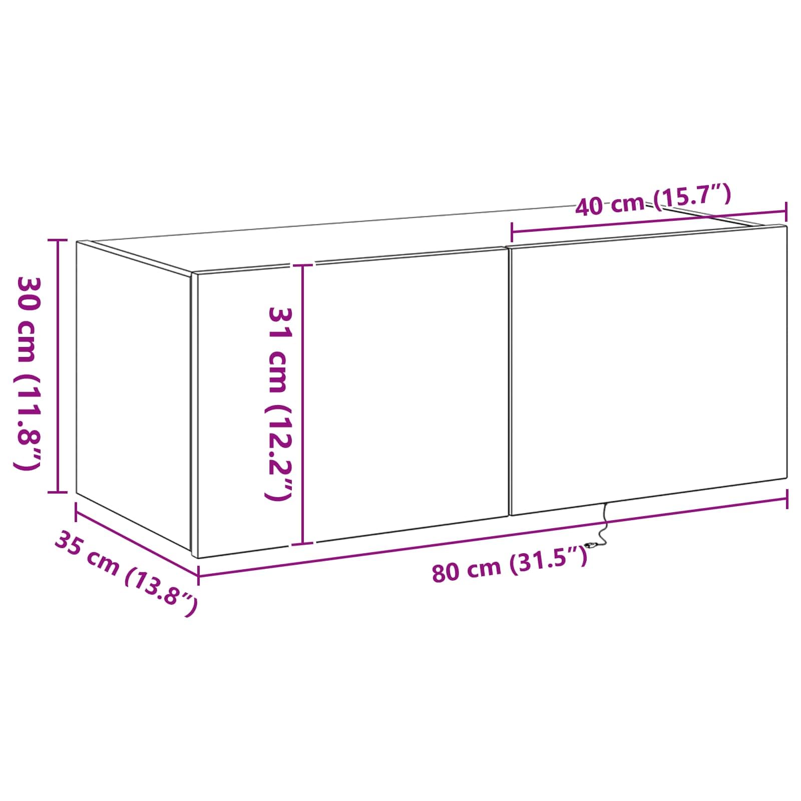 vidaXL Szafka pod telewizor 80 x 35 x 31 cm Stare drewno