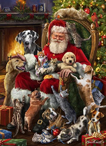 Vermont Christmas Company Santa's Little Friends Jigsaw Puzzle 1000 Piece by