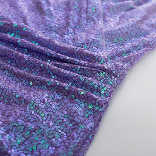 Image of GRACE KARIN Women's Sexy Sequin Sparkly Glitter Ruched Party Club Dress Spaghetti Straps Wrap V-Neck Bodycon Dress