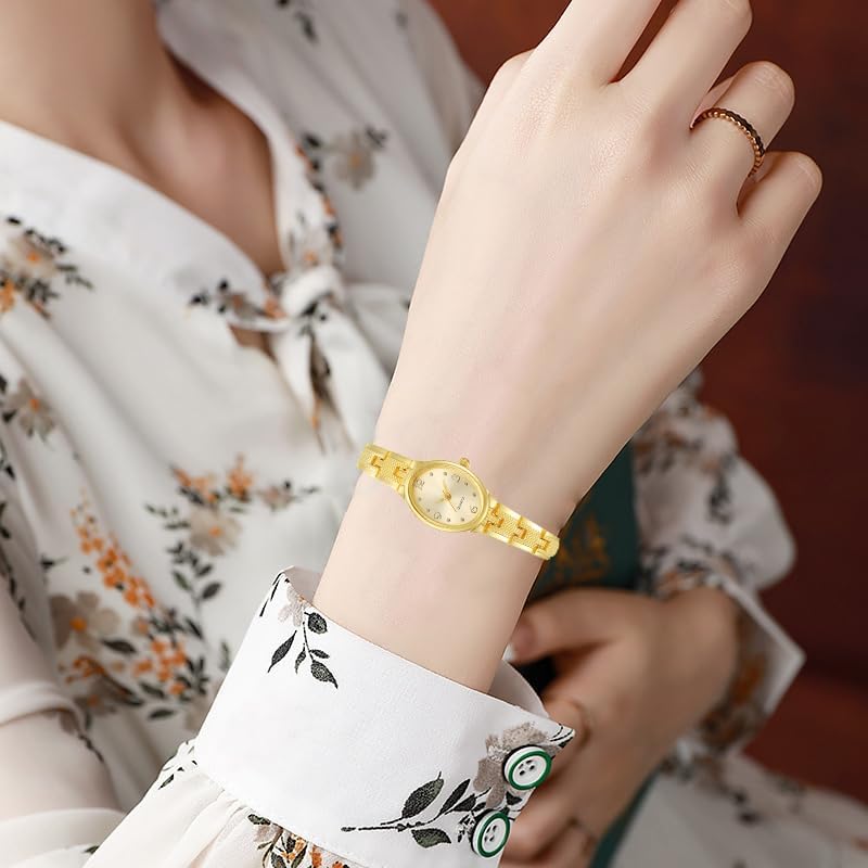 Luxury Watches for Women Gold Small Vintage Bracelet Elegant Oval Dial Fashion Quartz Wrist Watch - Image 5