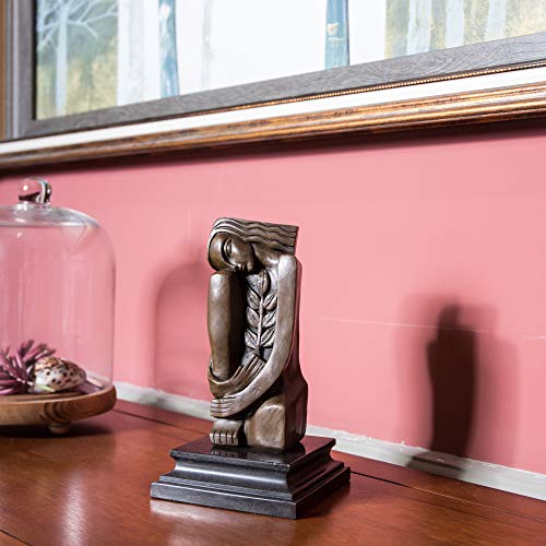 Estatua femenina abstracta de bronce moderno 9.6 in miniatura 6