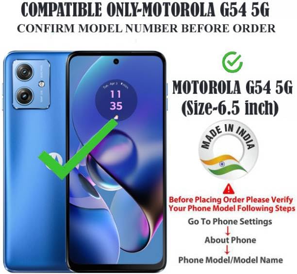 Image of Flip Cover Compatible for Motorola G54 5G Back Cover Moto G54 5G PU Artificial Leather Finish | 360 Protection | Wallet & Stand | Strong Magnetic Flip Button Brown