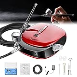 【HOCHPRÄZISER AIRBRUSH-SET】 Drei Modi elektronischer Druckstufen mit einem einstellbaren Druck von 2 bis 15 PSI.