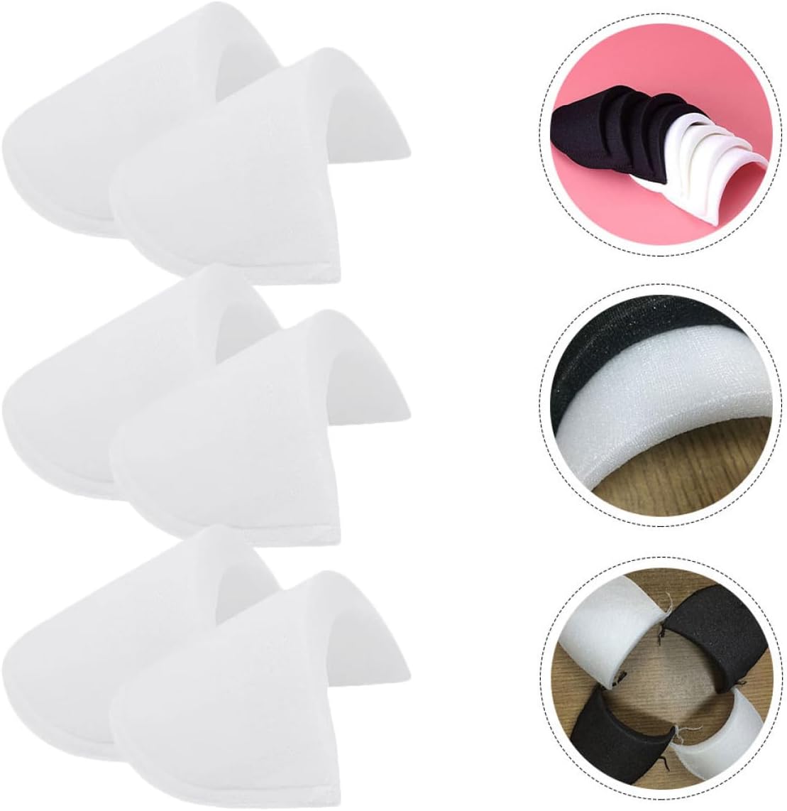FRCOLOR 40 Pairs White Sponge Shoulder Pads Replacement and Women Coat Blazer Sewing Accessories for Jackets and Suits