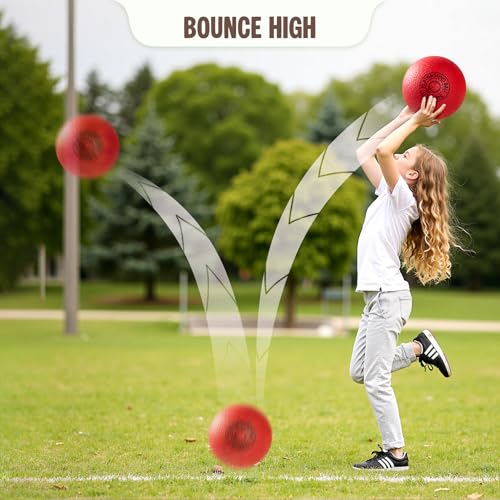 INPODAK 12Pack Regenbogen Dodgeball Set,21.5cm Spielplatz Bälle,8.5zoll Kickbälle,Weicher Kinder Ball mit Luftpumpe,Sportspielball für Garten Rasen Familienfeiern Strand