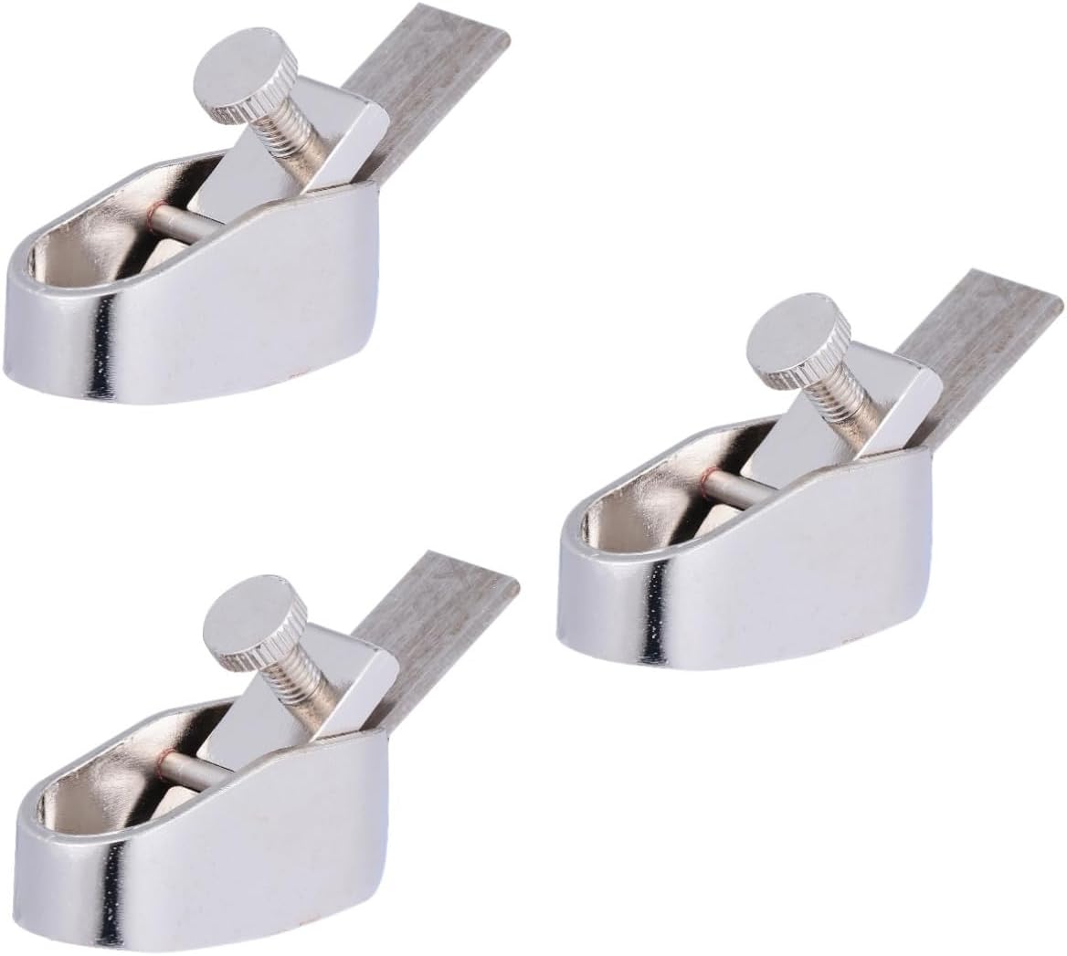 3pcs Violin Plane Cutter Tool for Woodworking Brass Luthier Accessory Curved Sole Precision Ground Cutter for Violin and Crafting