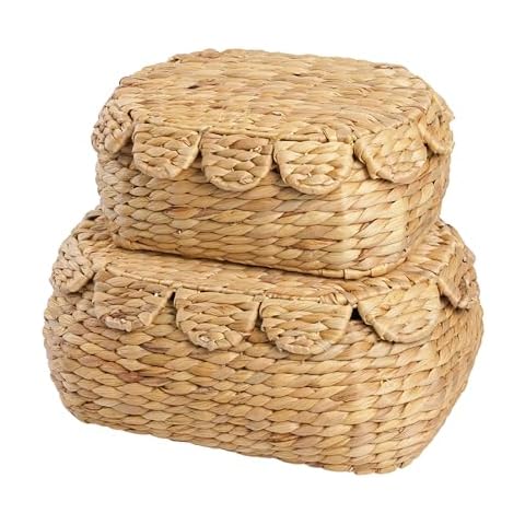 LUSYDECO Wicker Storage Baskets Set Cover