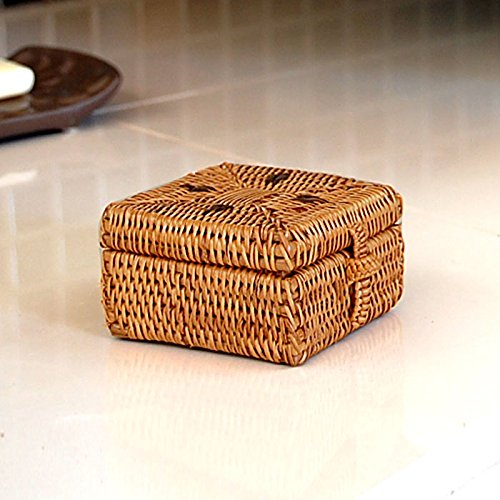 アジアン雑貨　アタのカゴ　未使用品　アタで編まれたフタ付き小物入れケース [L] 楽天市場】アタで編まれた六角形のフタ付き アジアン 小物入れ
