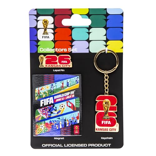 HONAV FIFA World Cup Kansas City Host City Collector's Set – Official FIFA World Cup Gear – Includes Lapel Pin, Keychain & Magnet – Great for Fans – Celebrates Your Favorite Host City in Style
