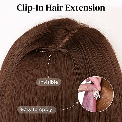 Clip In Hair Extensions, Lonai 7Pcs 24" Long Pink Wavy Synthetic Hairpiece For Women Natural Hair For Daily Use Cosplay Halloween Costume Party-Burgunry #TOP5