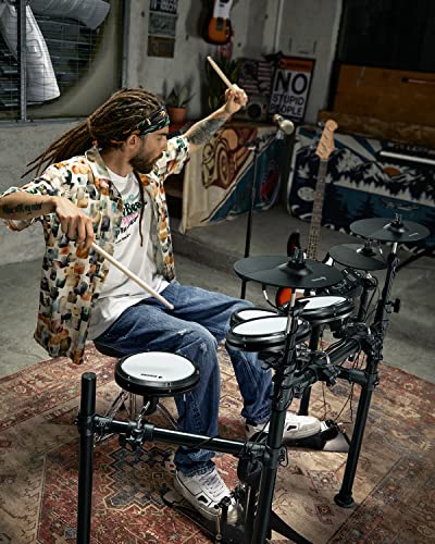 Donner DED-200 Electric Drum Sets with Quiet Mesh Drum Pads, Bundle with Donner Mini Electric Drum Amp 20W, Wireless Electronic Drum Amplifier Keyboard Speaker DDA-20 Protable for Home Practice - image 6