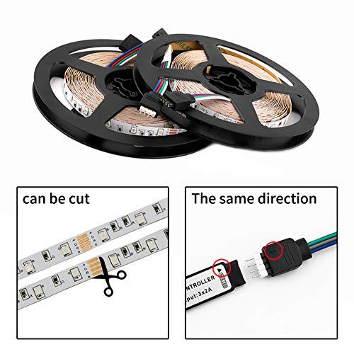 Eiechip 5V USB LED Strip Light 16.4ft,RGB TV Backlight 2835 Lighting for TV Room Holiday Decoration with 24 Keys Remote Controller - Thumbnail 3