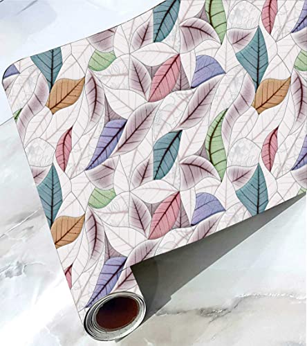Image of CABANA HOMES Wall Stickers DIY Leaves Wallpaper for Home Decor (45 x 125 cm, 1 Roll) (6 sq. ft) Decorative Self Adhesive Living Room Decals Bedroom, White