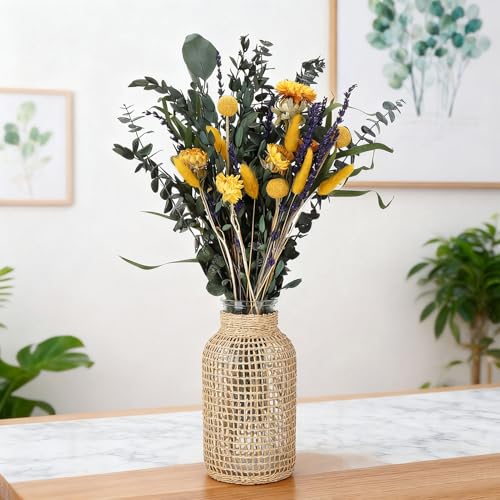 Ramillete de 34 tallos secos de eucalipto, lavanda y flores naturales miniatura 3