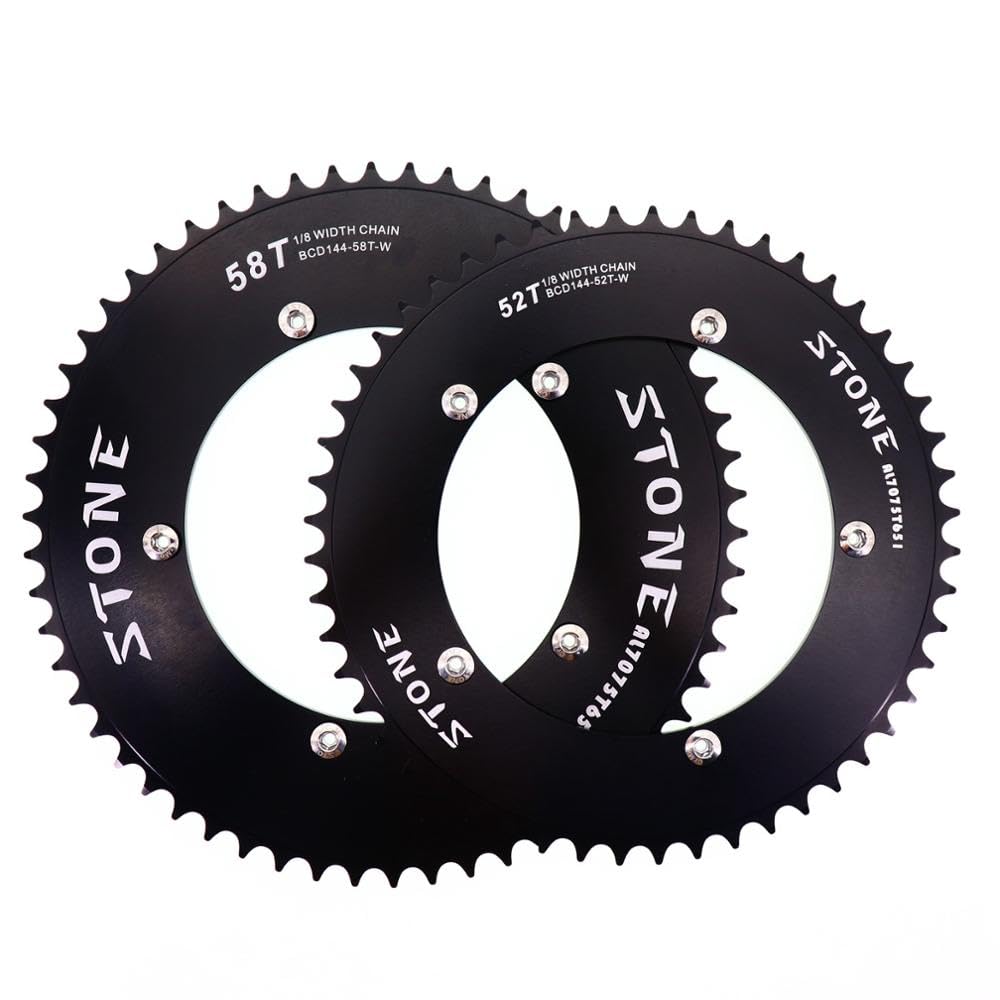 Plateau Fibre Carbone Pour Vélo Fixie - BCD144, 49T à 6 Trous - Léger Et Rigide