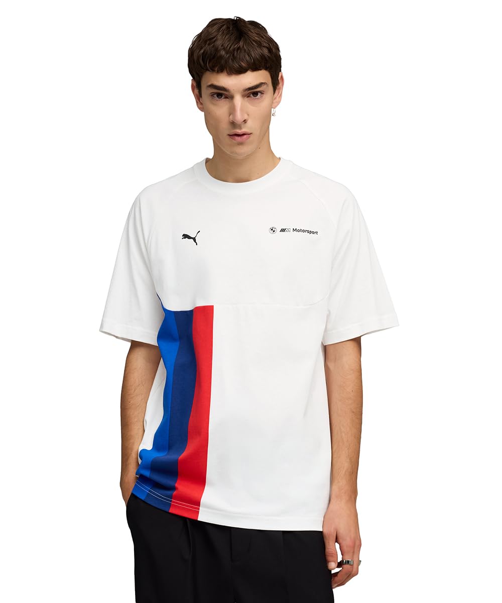 PUMA | BMW M Motorsport TECH-X Men's Colorblock Stripes Tee | White | XL-image-34