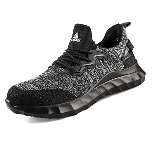 UCAYALI Säkerhetsskor, herr, stålhätta, keps, träningsskor, punkteringssäkra, lätta, andningsbara, sneakers, 048svart, 39.5 EU