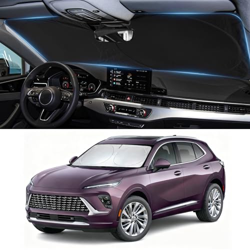 Image of Windshield Sun Shade for Buick Envision 2021-2023 2024 2025 2026 Sunshade | Custom-Fit Envision Sun Visor Protector, 99% UV Block Heat Window Sun Shield Silver Reflective