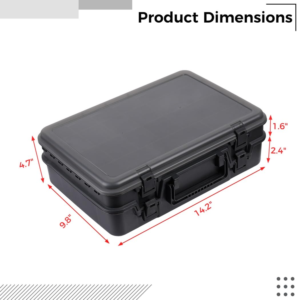 Doppellagige Tackle-Box, Angelbox mit zwei Ebenen und verstellbaren Trennwänden, große Aufbewahrungsbox für Angelzubehör für Outdoor-Einsätze, 14,2 x 9,8 x 4,7 Zoll