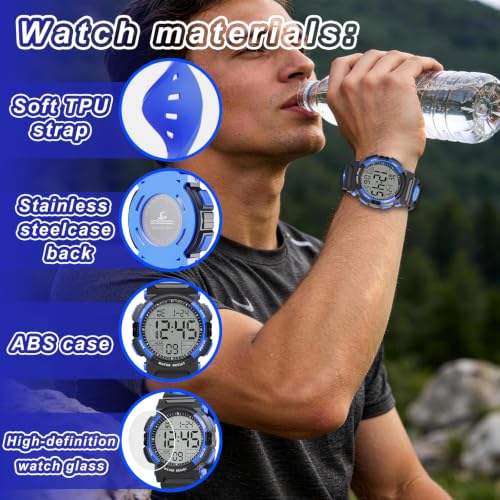 Image of Edillas Kids Digital Watch 7 Colors 50M Waterproof Sport Alarm Boys 7-15