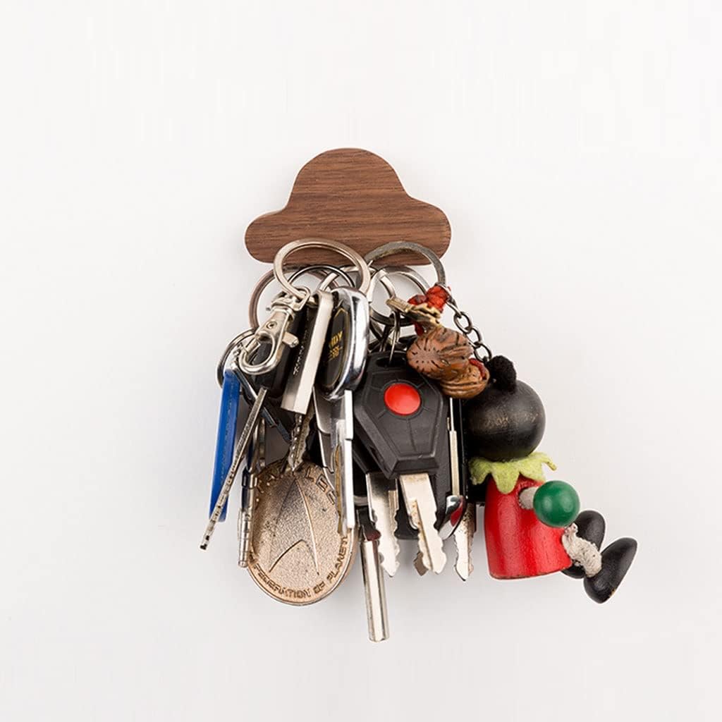 Creative Solid Wood Magnetic Key Holder Self-Adhesive Storage Organizer Tools Home Decoration Accessories