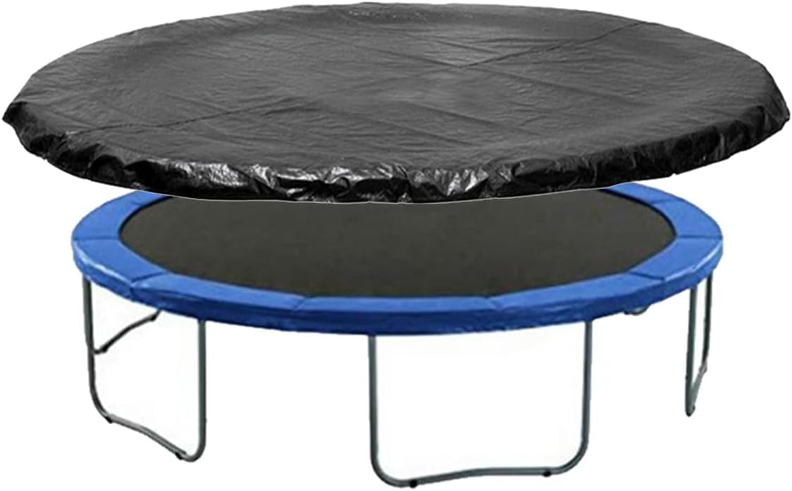 OYYMTE Round Trampoline Cover, 6FT, 8FT, 10FT, 12FT, 13FT, 14FT, 15FT, 16FT Protective Cover Trampoline Accessory, 14ft, Black(16ft)