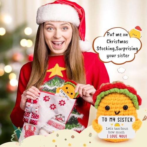 Sister Birthday Gifts from Sisters Valentines Galentines Day Big Sister Gifts for Adult Little Best Sister in Law Work Bestie Friend Thinking of You Christmas Wedding Mothers Day Present Cute Taco — view 5
