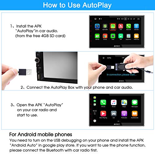 pumpkin Android Auto USB AutoPlay Dongle Car Stereos, Smart Phone, 4GB SD Card Included - Thumbnail 2