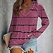 Summer Outfits for Women Womens Clothing Maternity Shirts Women's Fashion Loose Floral T-Shirt V-Neck Long Sleeve Striped Gradient Printed Casual Top for Summer Cute Tops Women (Red,M)