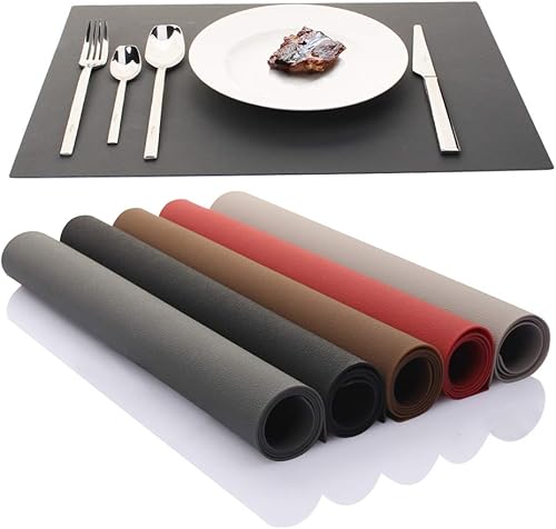 Miniatura 5 de ME.FAN Juego de 4 manteles individuales de silicona 17.7 x 12.6 pulgadas manteles individuales antideslizantes resistentes al calor (naranja oscuro)