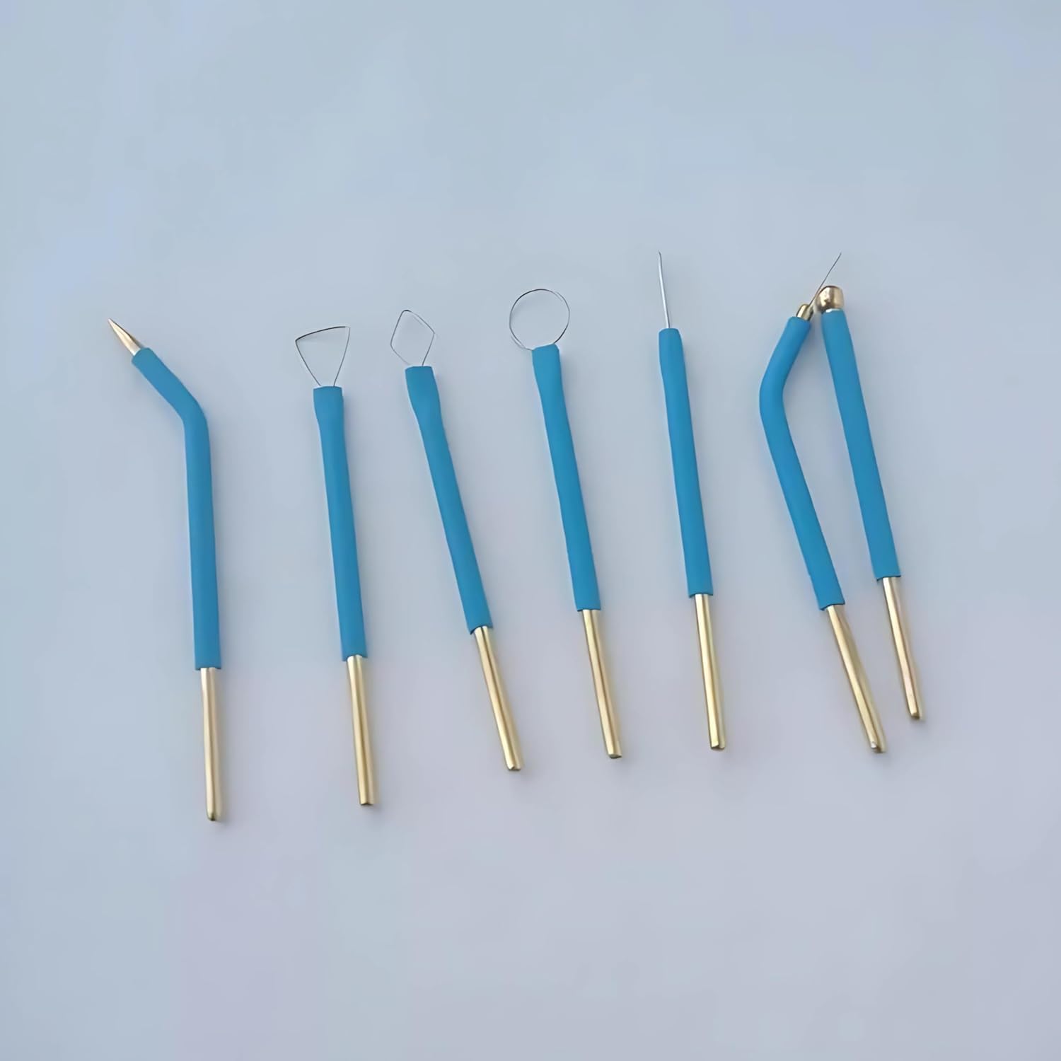 7-Piece Bonart Art-E1 Electrode Tip Set — T1, T2, T3, T4, T5, T8, T9 — Blue