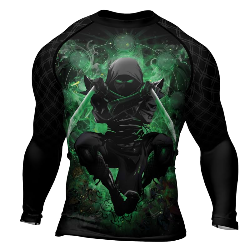 Ninja Slim Athletic Compression Long Sleeve Rash Guard for BJJ Grappling MMA Training Combat Sports2