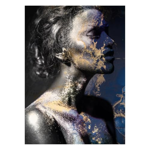 Photographie artistique femme aux éclats dorés œuvre d'art haut de gamme pour mur