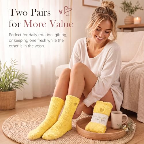 Image of Azue Fuzzy Warm Slipper Socks Women Super Soft Microfiber Cozy Sleeping Socks 6 or 5 Pairs