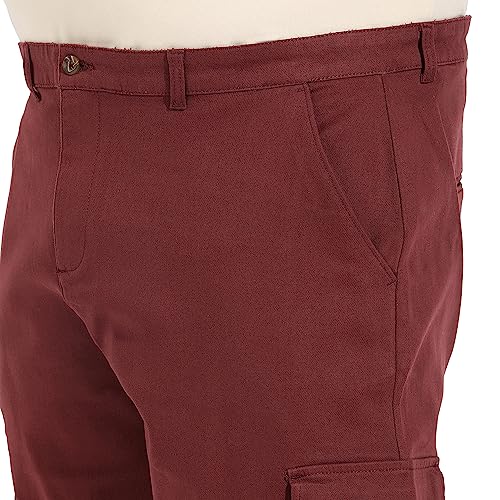 Image of Instafab Plus Men's Cargo Shorts for Casual Wear | 6 Pockets | Plus Size Fit | Button Closure | Cotton Poly Cargo Shorts Crafted with Comfort Fit for Everyday Wear