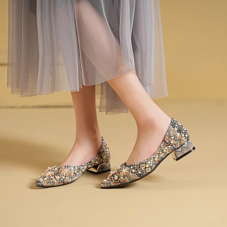 Pointed Toe Flats for Women Closed Toe Flats Slip On Flats Shoes for Women Multicolor Flat Dress Shoes with Pearl3